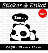 uykucu panda hayvan etiket sticker - 2 adet çıkartma araba motosiklet kask atv tablet pc buzdolabı otomobil bilgisayar uyumlu