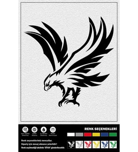 UÇAN KARTAL STICKER 15 x 15 cm