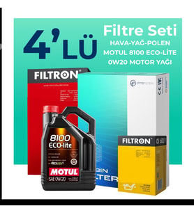 Filtron Hyundai i20 1.2 Benzin Filtre Bakım Seti Motul Motor Yağlı (2020-2024) 4 Lü