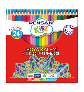 Pensan Kidz Kuru Boya 24 Renk Tam Boy