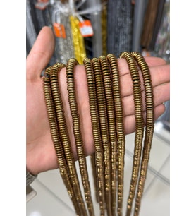 Hematit Taşı Rondela Kesim Parlak Kahverengi 8x2mm Doğal Taş Dizi
