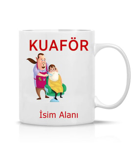 Kuaför Özel Hediye İsimli Çay Kahve Kupa Bardak-Berber-032