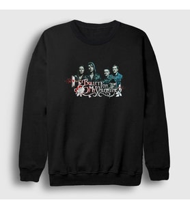 Presmono Unisex Siyah Band Bullet For My Valentine Sweatshirt 23059tt