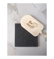 Doğal Bazalt Fırın Taşı 30x30cm ve Ahşap Fırın Küreği Seti