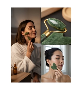 Yüz Masaj Aleti Roller ve Gua Sha 2li Set