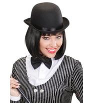 Charlie Chaplin Stil Yetişkin Şapkası – Siyah Melon Parti Şapkası