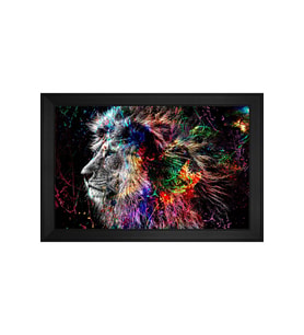 Hayvanlar Temalı Kanvas Tablo 50 x 70 cm Siyah Çerçeve