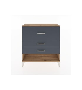 Arges Şifonyer 3 Çekmeceli 88x30x96 Çam-Antrasit