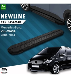 S-Dizayn Mercedes Vito W639 Kısa Şase NewLine Siyah Yan Basamak 233 Cm 2004-2014 A+ Kalite