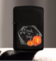 BK Gift Halloween Trick or Treat Tasarımlı Renkli Baskılı Siyah Benzinli Metal Çakmak-2