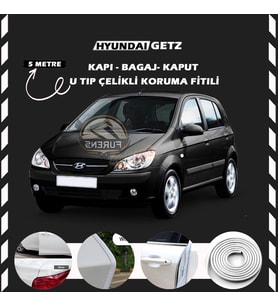 Hyundai Getz Oto Araç Kapı Koruma Fitili 5metre Parlak Beyaz Renk
