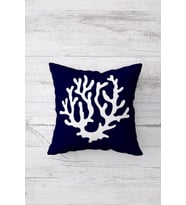 Çift Tarafı Baskılı Gizli Fermuarlı Dekoratif Yastık Kılıfı Kırlent Kılıfı Koltuk Yastık Kılıfı (Koyu Lacivert)
