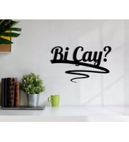 BK Home Bi Çay Ahşap Duvar Yazısı-2 (Siyah)