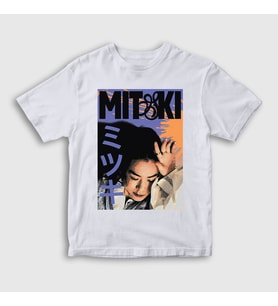 Presmono Unisex Çocuk Beyaz Poster Müzik Mitski T-Shirt 544712tt