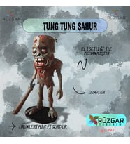 Tung Tung Sahur Zombie 12 Cm Figür- Zombies Brainrot Tung Tung Tung Sahur Zombi- Issırıklı Tung