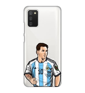 Samsung Galaxy A02S Uyumlu Lionel Messi Desenli Şeffaf Telefon Kılıfı