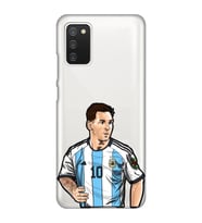 Samsung Galaxy A02S Uyumlu Lionel Messi Desenli Şeffaf Telefon Kılıfı