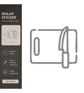Kesme Tahatası Mat Gri Dekoratif Folyo Sticker 14x14 cm