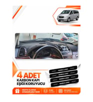 MERCEDES VİTO W639 (2003-2014) Uyumlu Ön Torpido Koruma Kılıfı Halısı - Siyah Kırmızı