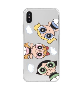 Iphone X ve XS Uyumlu Powerpuff KIzlar Tasarımlı Şeffaf Telefon Kılıfı