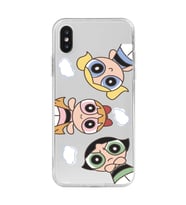 Iphone X ve XS Uyumlu Powerpuff KIzlar Tasarımlı Şeffaf Telefon Kılıfı