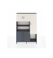 Arges Dolap 8 Raflı 4 Çekmeceli 3 Kapaklı 132x30x195 Antrasit-Aytaşı/Antrasit