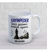Kişiye Özel Kayınpeder Tasarımlı Stratejik Oyuncu Yazılı İsimli Seramik Kupa