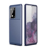 Samsung Galaxy S20 Ultra Karbon Desenli Negro Silikon Kılıf (Lacivert)