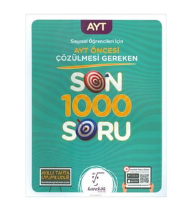 Karekök Yayınları AYT ÖNCESİ SON 1000 SORU SAYISAL (Çok Renkli)