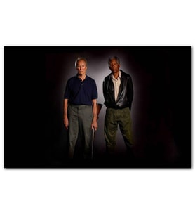 Cakatablo Clint Eastwood Ve Morgan Freeman MDF Tablo