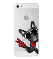 PrintiFy Apple  iPhone 5 ile Uyumlu 1mm Slim Fit Köpek 2 050e Baskılı Şeffaf  Kılıf