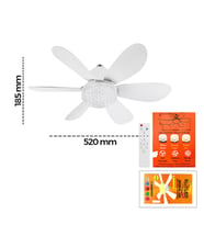 2İN1=TAVAN VANTİLATÖR - AVİZE LAMBA KUMANDALI 52CM SİNEK KOVUCU 6-BEYAZ PLASTİK KANAT 3-KADEME HIZ BEYAZ-SARI-DOĞAL IŞIK (5680)