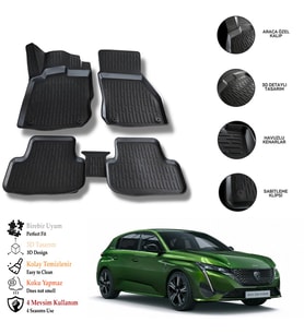 Peugeot 308 2022 3D Havuzlu Paspas OTL