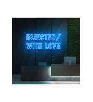 INJECTED WITH LOVE Yazılı ve Şekilli Neon Tabela