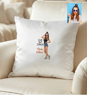 Kişiye Özel Karikatürlü Cute But Cancer Yengeç Burcu Yastık Doğum Günü Hediyesi
