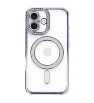 Apple İphone 16 Plus Kılıf Joke Simli Magneticsafe Kılıf - Mavi