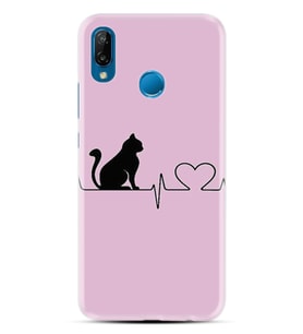 Huawei P20 Lite Mate 10 20 Lite Pro P40 Lite KılıfDesemli Silikon Pink Cat Heart 1303