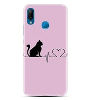 Huawei P20 Lite Mate 10 20 Lite Pro P40 Lite KılıfDesemli Silikon Pink Cat Heart 1303