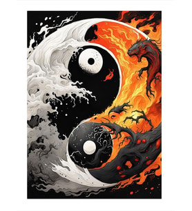 Ying Yang Denge Art Mdf Poster