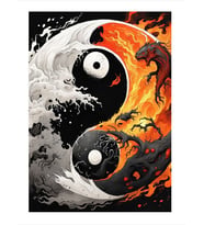 Ying Yang Denge Art Mdf Poster