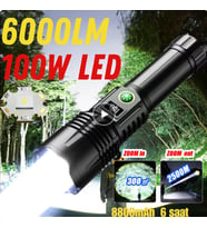 Gold Orion OR-508-TG 100W 6000 Lümen Ultra Güçlü El Feneri - Yedek 26650 Yedek Pilli