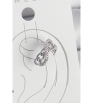 Pirinç Gümüş Renk Zirkon Taşlı Zincir Sonsuzluk Model Kadın Kıkırdak Küpe - TJ-BKP10553