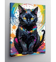 Kanvas Tablo Mistik Kara Kedi