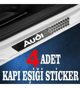 Audi uyumlu  özel Oto Kapı eşikleri Sticker Karbon 4 Adet