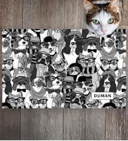 Monnhein Pet Mat – Kişiselleştirilebilir Kaymaz Mama Altlığı, 50x35 cm