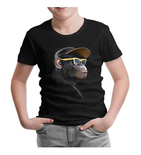 Goril - Gözlük Siyah Çocuk Tshirt