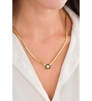 Gümüş Altın Gold Kaplama Serenay Leyla Model Hasır Yılan Zincir Kolye 