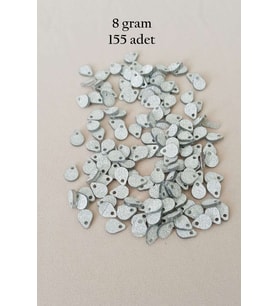 Oya Abiye Bileklik Kolye Pleksi Metalik Plastik Pul Gümüş Renk 8 gram 155 adet - BNC509