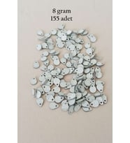 Oya Abiye Bileklik Kolye Pleksi Metalik Plastik Pul Gümüş Renk 8 gram 155 adet - BNC509