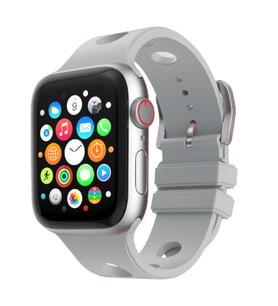 Apple Watch 7/8/9 41mm Kordon Scuba Diving Dalgıç Silikon Band 147 (Gri)